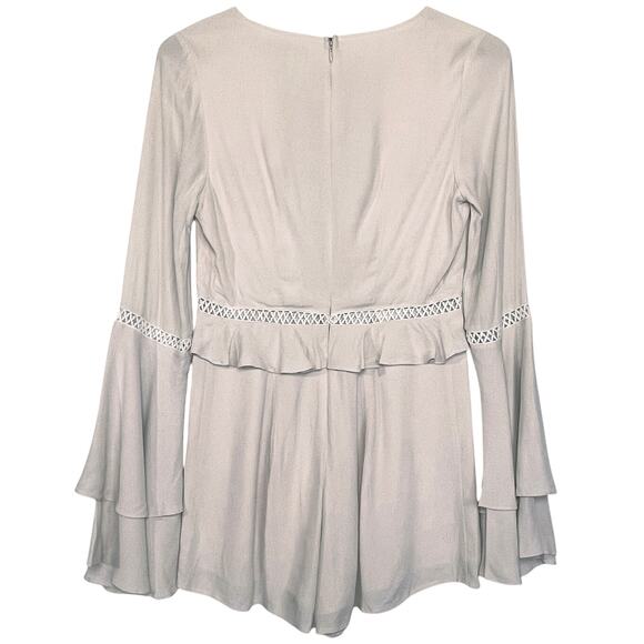 FOR LOVE AND LEMONS Women’s Emilia Ivory Long Sleeve Romper Small - Picture 5 of 5